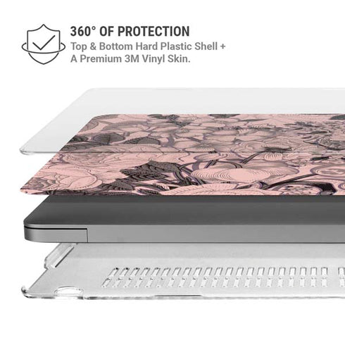 Rose Quartz Floral MacBook Pro 14in (2021-24) Case plus Skin